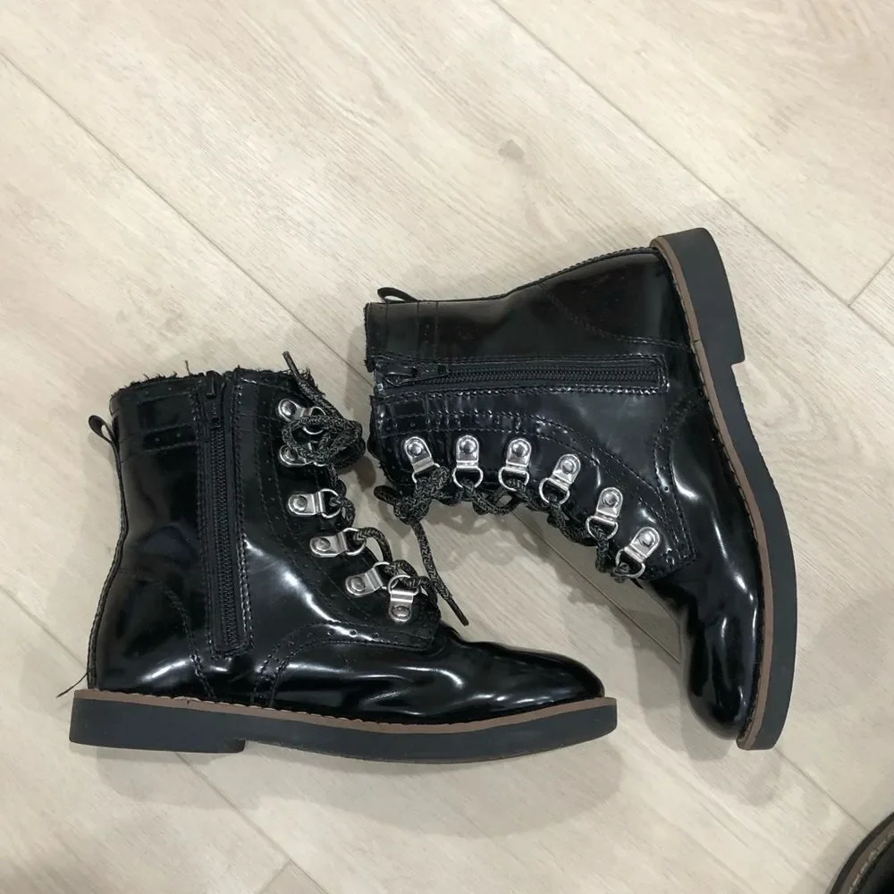 Black patent leather ankle boots - Picture 7 of 15